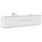 TV spintelė su LED lemputėmis, baltos spalvos, 193,5x41x50 cm