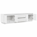 TV spintelė su LED lemputėmis, baltos spalvos, 193,5x41x50 cm