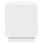 TV spintelė su LED lemputėmis, baltos spalvos, 193,5x41x50 cm