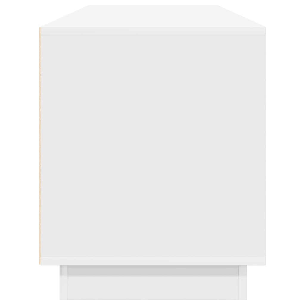 TV spintelė su LED lemputėmis, baltos spalvos, 193,5x41x50 cm