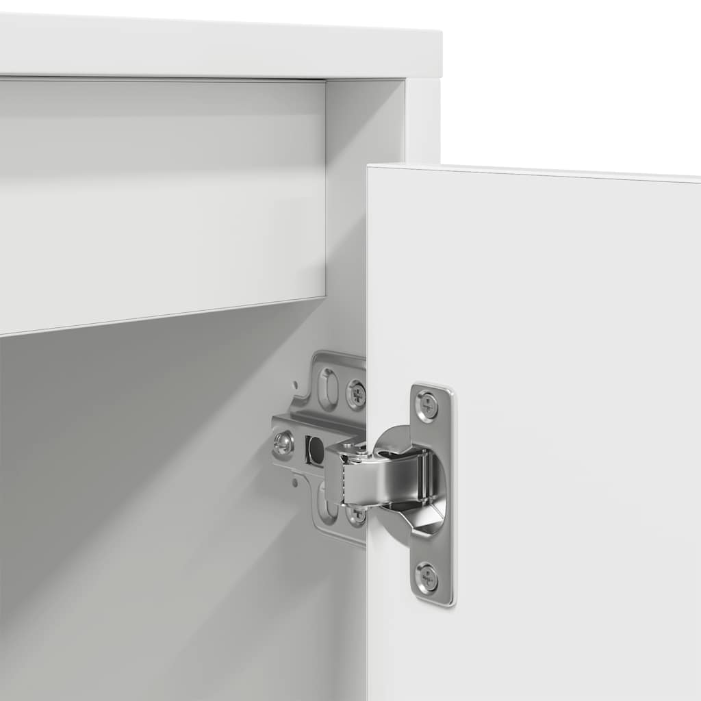 TV spintelė su LED lemputėmis, baltos spalvos, 193,5x41x50 cm