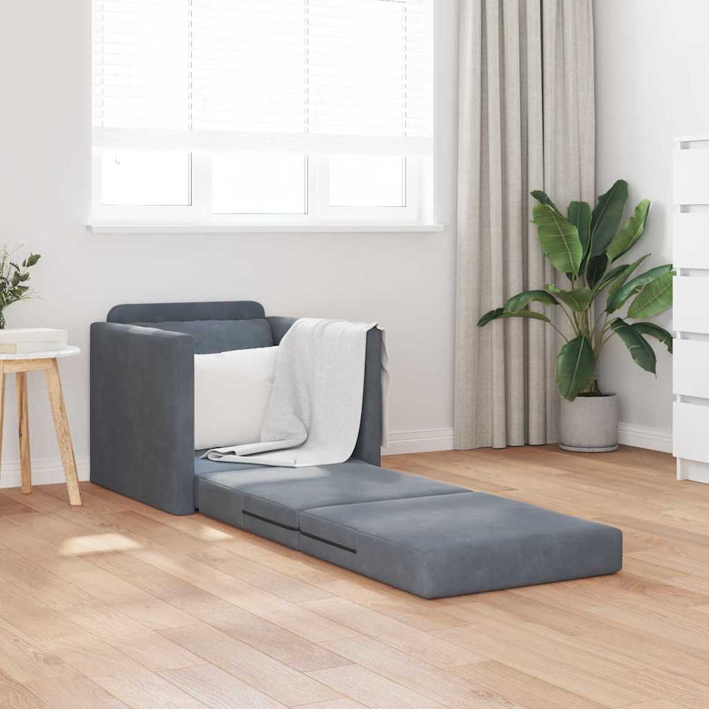 Sofa lova Tamsiai pilka 74 x 77 x 81 cm Aksomas