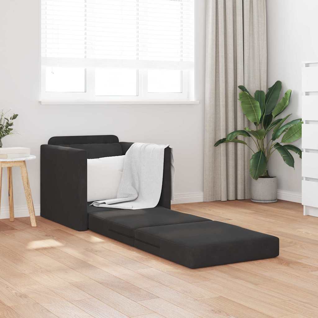 Sofa lova Juoda 74 x 77 x 81 cm Aksomas