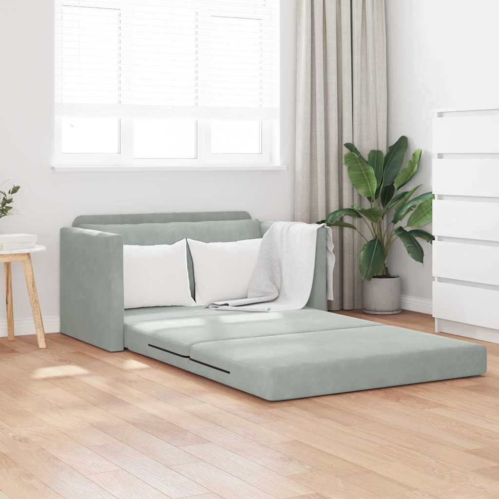 Sofa lova Šviesiai pilka 124 x 204 x 61 cm Aksomas