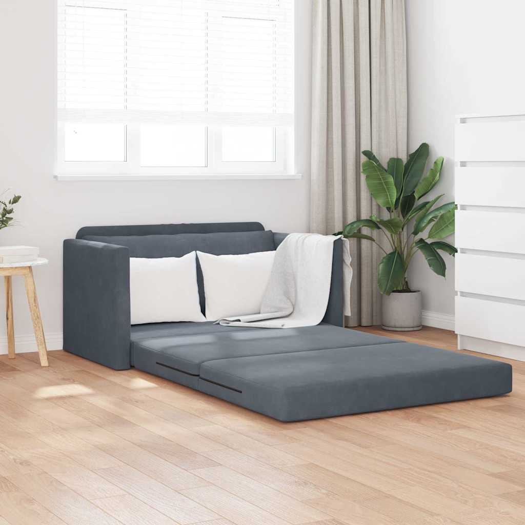 Sofa lova Tamsiai pilka 124 x 204 x 61 cm Aksomas