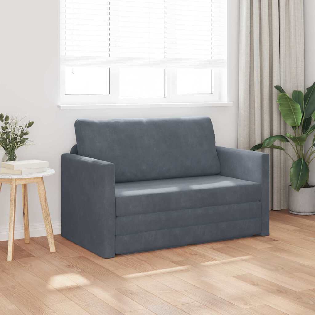 Sofa lova Tamsiai pilka 124 x 204 x 61 cm Aksomas