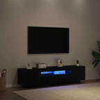 Televizoriaus spintelė Juoda 160 x 35 x 40 cm Apdirbta mediena