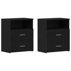 Naktinis staliukas 2 pcs juoda ąžuolo 50 x 32 x 60 cm