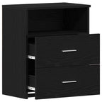 Naktinis staliukas 2 pcs juoda ąžuolo 50 x 32 x 60 cm