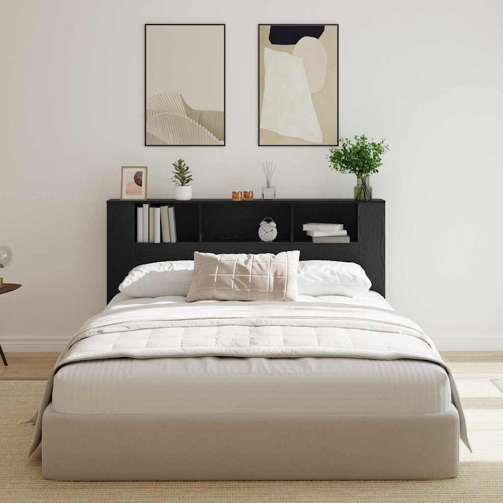 Galvūgalio spintelė juoda ąžuolo 180 x 18,5 x 102,5 cm