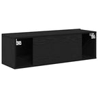 Televizoriaus spintelė 2 pcs Juoda 100 x 30 x 30 cm