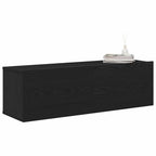 Televizoriaus spintelė 2 pcs Juoda 100 x 30 x 30 cm
