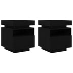 Naktinis staliukas 2 pcs juoda ąžuolo 40 x 39 x 48.5 cm