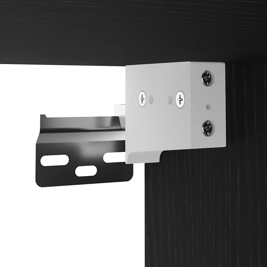 Televizoriaus spintelė 2 pcs Juoda 30,5 x 30 x 102 cm