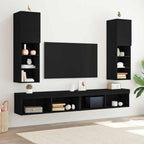 Televizoriaus spintelė 2 pcs Juoda 30,5 x 30 x 102 cm