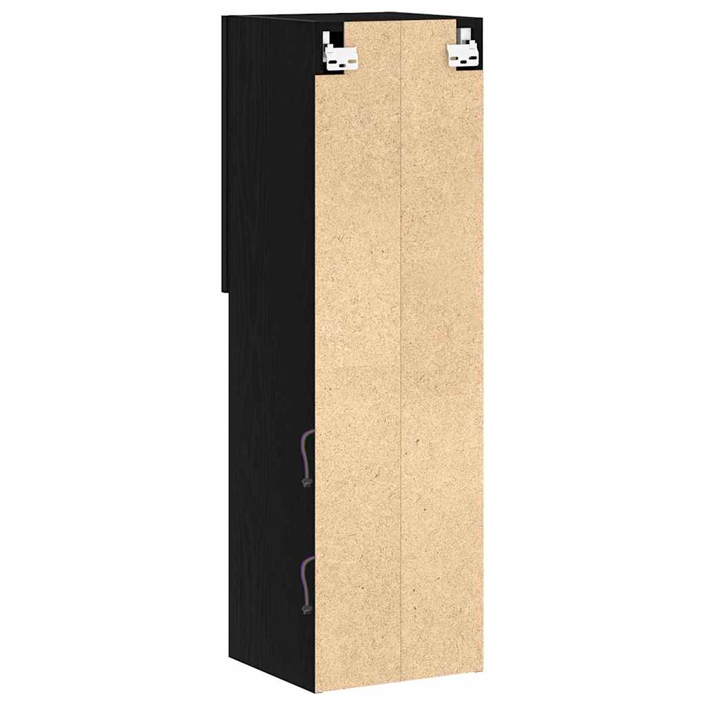 Televizoriaus spintelė 2 pcs Juoda 30,5 x 30 x 102 cm