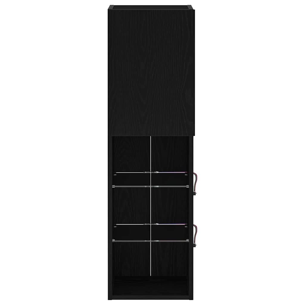 Televizoriaus spintelė 2 pcs Juoda 30,5 x 30 x 102 cm