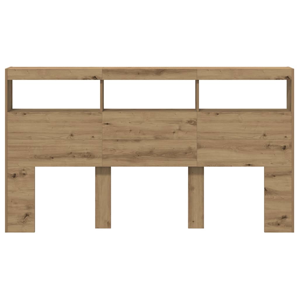 Galvūgalis-spintelė su LED, artisano ąžuolo, 180x17x102 cm