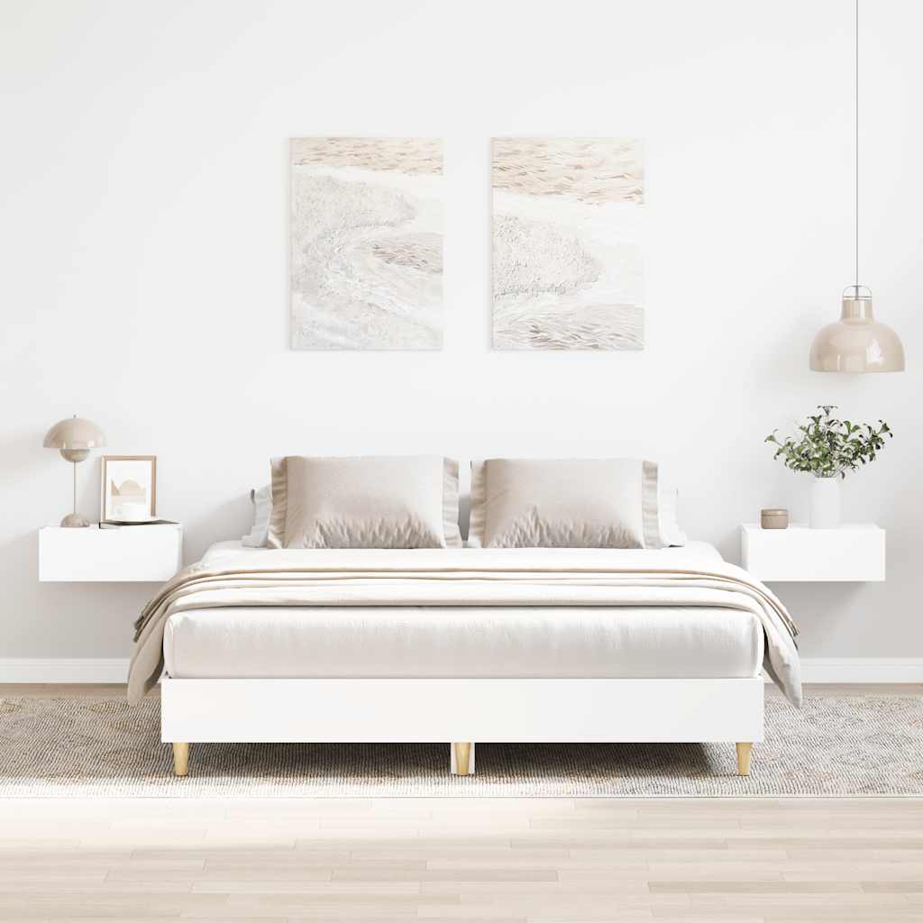 Lovos rėmas be čiužinio, baltos, 140x200 cm, apdirbta mediena
