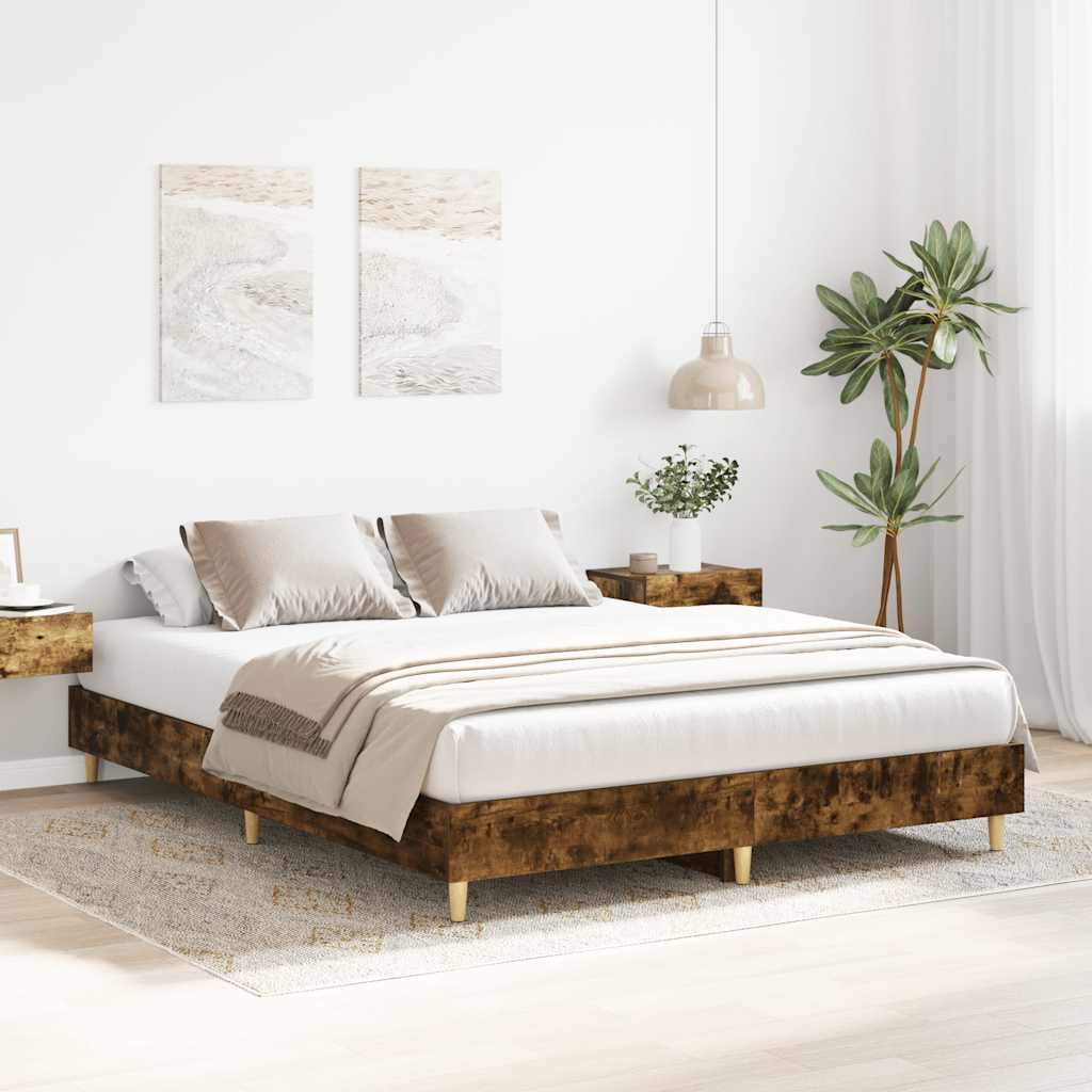 Lovos rėmas be čiužinio, dūminio ąžuolo, 140x200cm, mediena