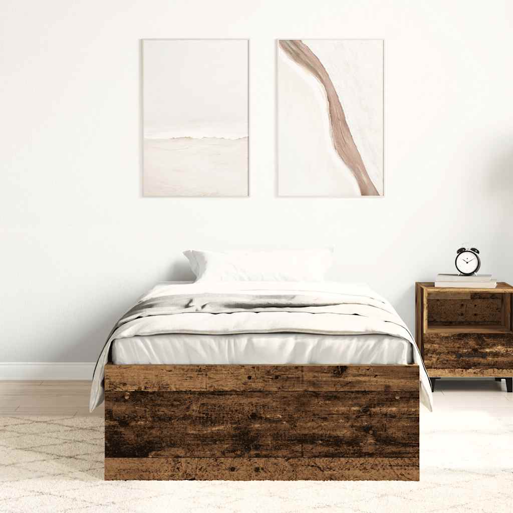Lovos rėmas be čiužinio, medienos dizaino, 100x200 cm