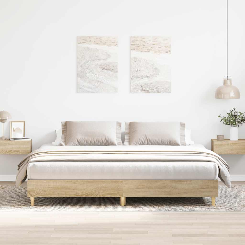 Lovos rėmas be čiužinio, sonoma, 180x200cm, apdirbta mediena