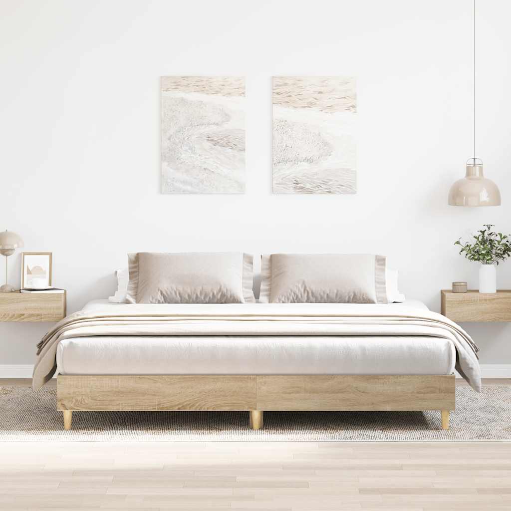 Lovos rėmas be čiužinio, sonoma, 160x200cm, apdirbta mediena