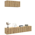 3 dalių sieninis televizoriaus spintelės komplektas Artisan Oak