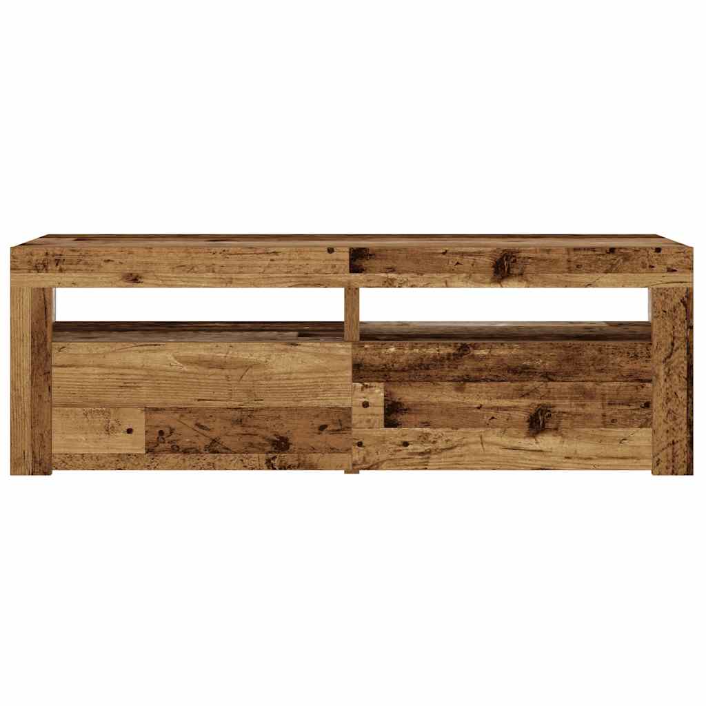 Spintelės prie lovos 2 vnt su šviesos diodais Old Wood