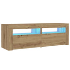 Spintelės prie lovos 2 vnt su šviesos diodais Artisan Oak