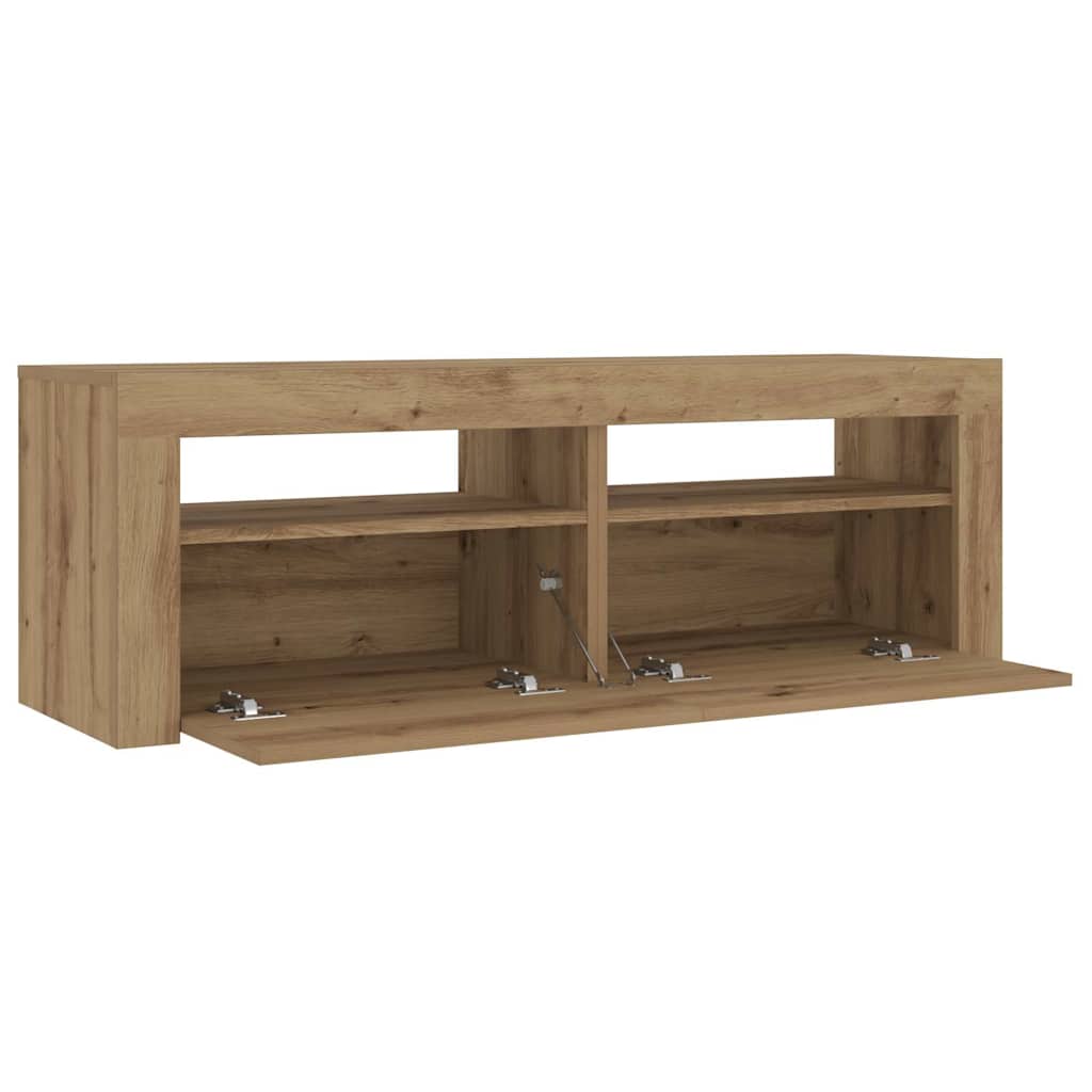 Spintelės prie lovos 2 vnt su šviesos diodais Artisan Oak