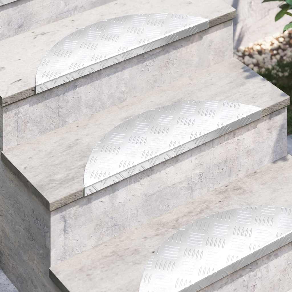 Laiptų danga Pusmėnulio 15 pcs Sidabro 60 x 18 cm Aliuminis