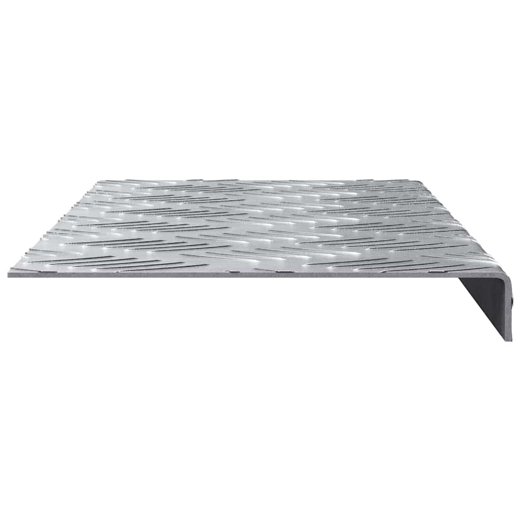 Laiptų danga Stačiakampio 10 pcs Sidabro 60 x 18 cm Aliuminis