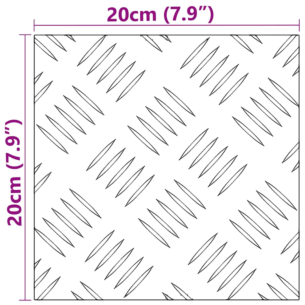 Laiptų danga Kvadrato 4 pcs Sidabro 20 x 20 cm Aliuminis
