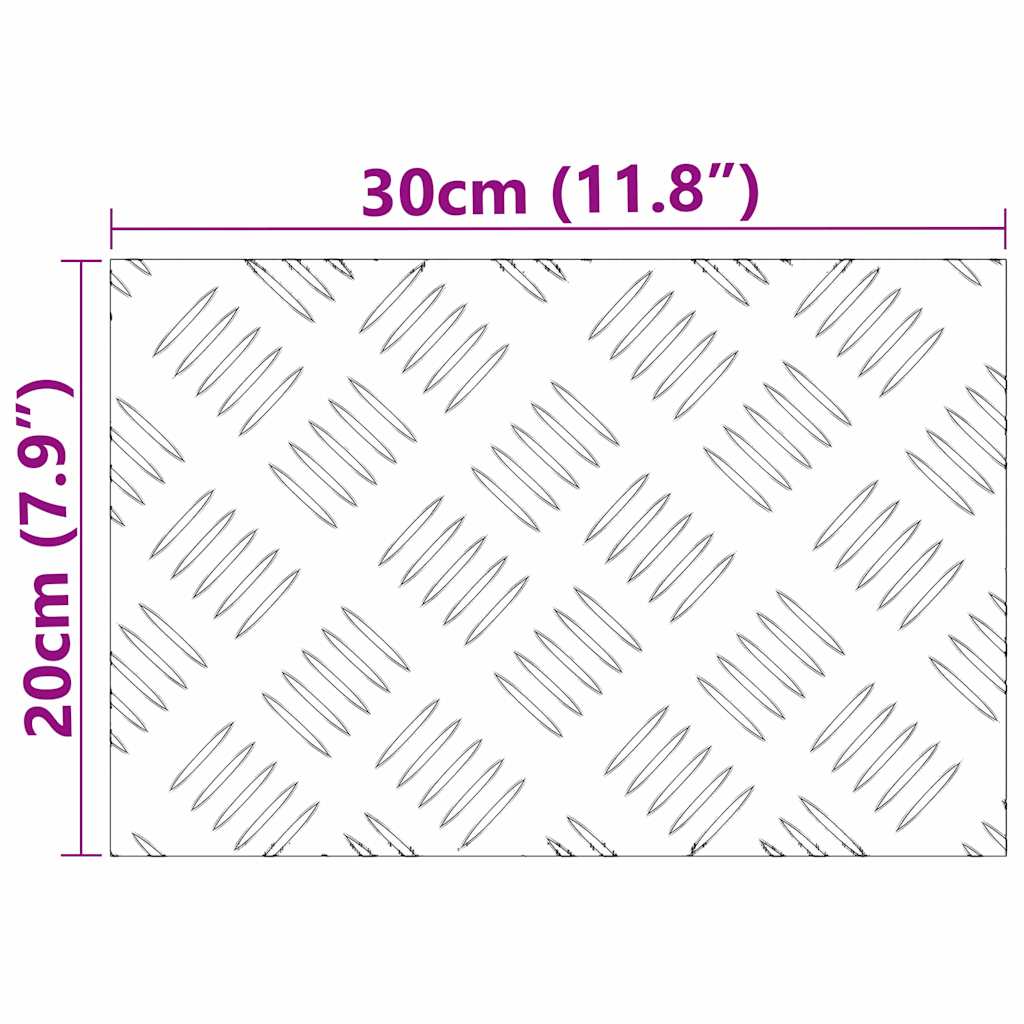 Laiptų danga Stačiakampio 2 pcs Sidabro 30 x 20 cm Aliuminis