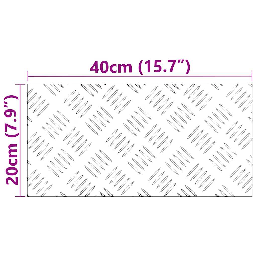 Laiptų danga Stačiakampio 2 pcs Sidabro 40 x 20 cm Aliuminis