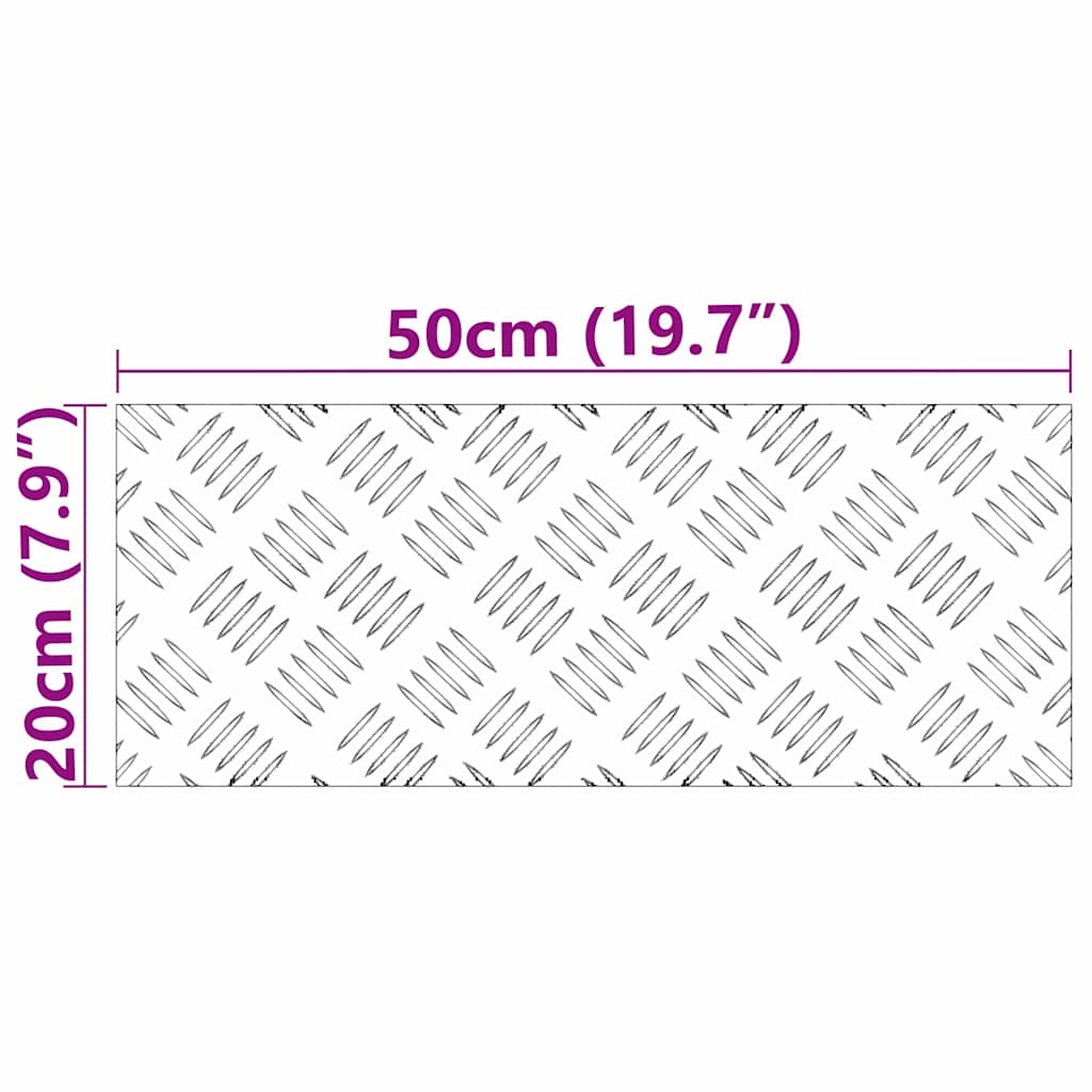 Laiptų danga Stačiakampio 2 pcs Sidabro 50 x 20 cm Aliuminis