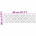 Laiptų danga Stačiakampio 2 pcs Sidabro 80 x 20 cm Aliuminis