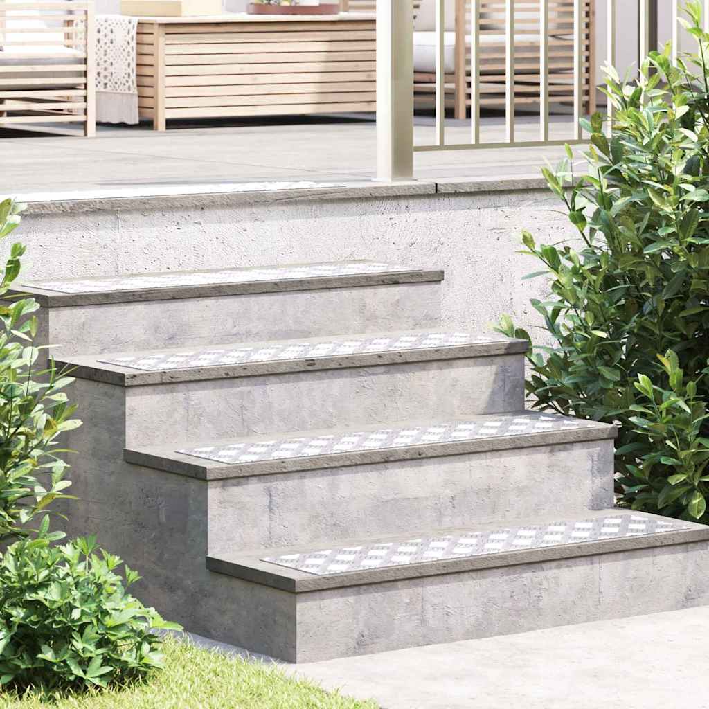 Laiptų danga Stačiakampio 2 pcs Sidabro 90 x 20 cm Aliuminis