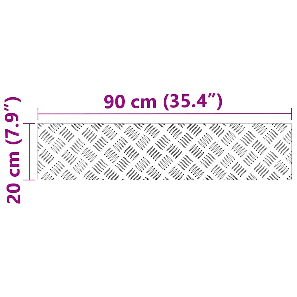 Laiptų danga Stačiakampio 4 pcs Sidabro 90 x 20 cm Aliuminis