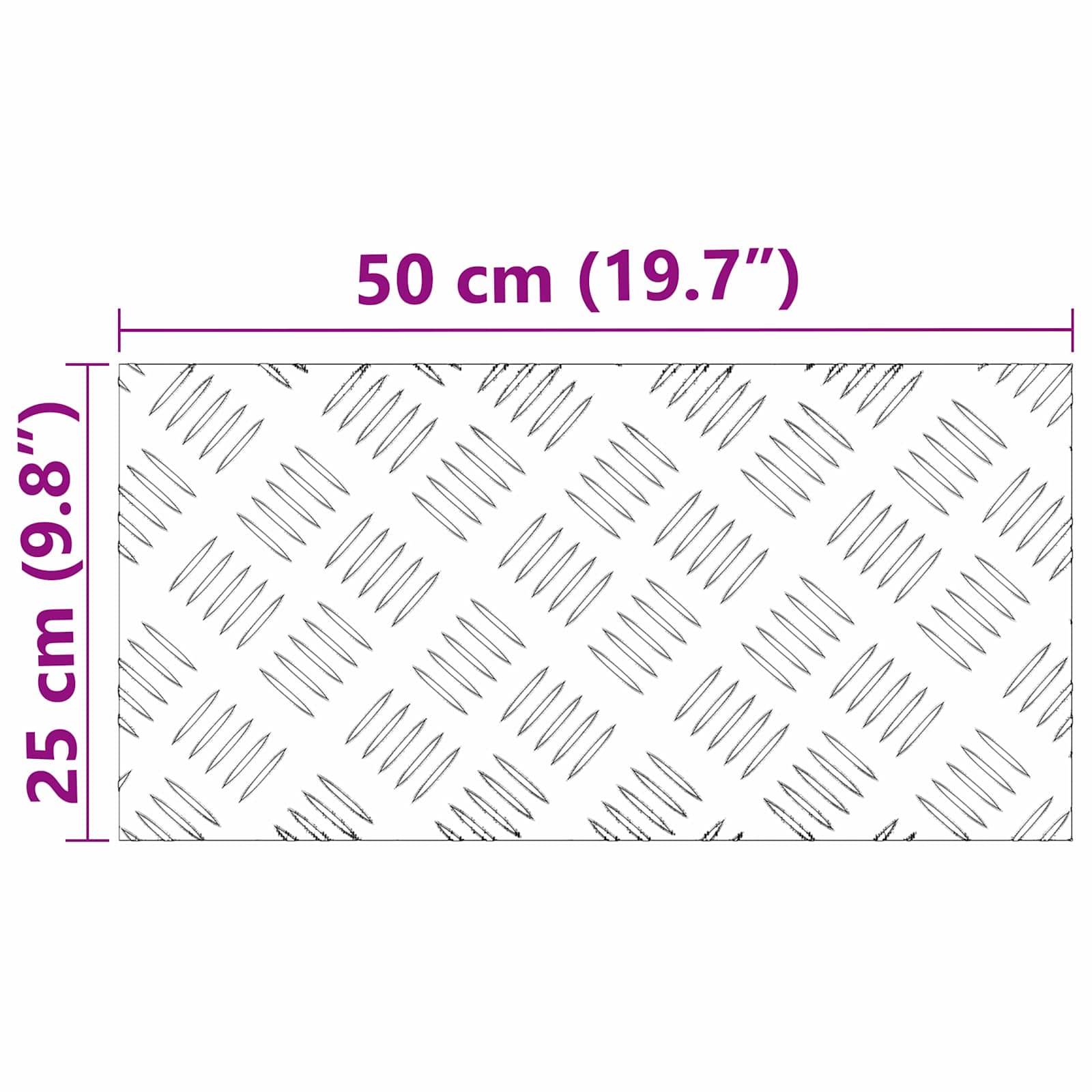 Laiptų danga Stačiakampio 2 pcs Sidabro 50 x 25 cm Aliuminis