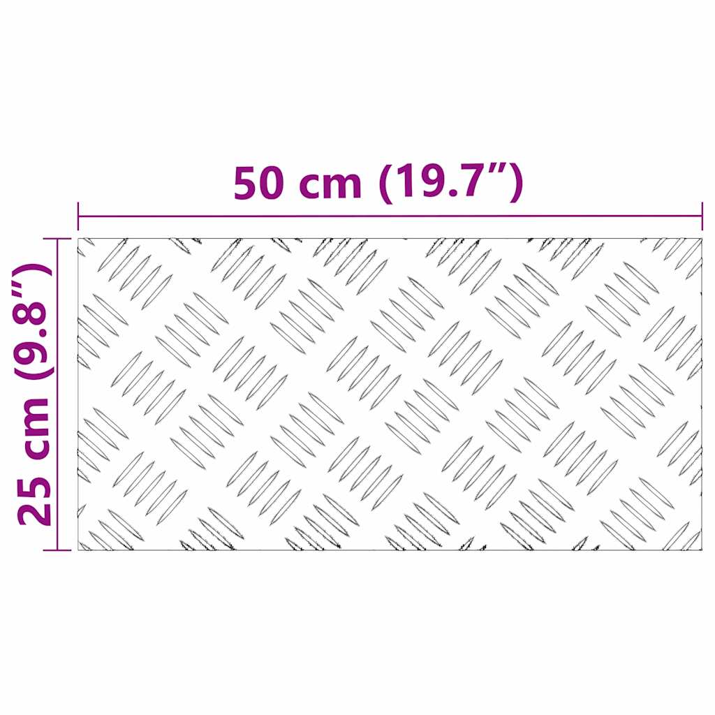 Laiptų danga Stačiakampio 2 pcs Sidabro 50 x 25 cm Aliuminis