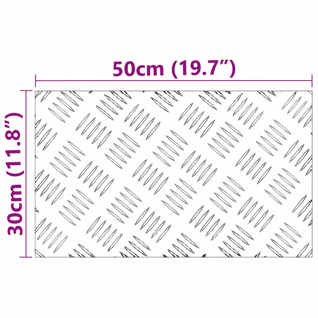 Laiptų danga Stačiakampio 2 pcs Sidabro 50 x 30 cm Aliuminis