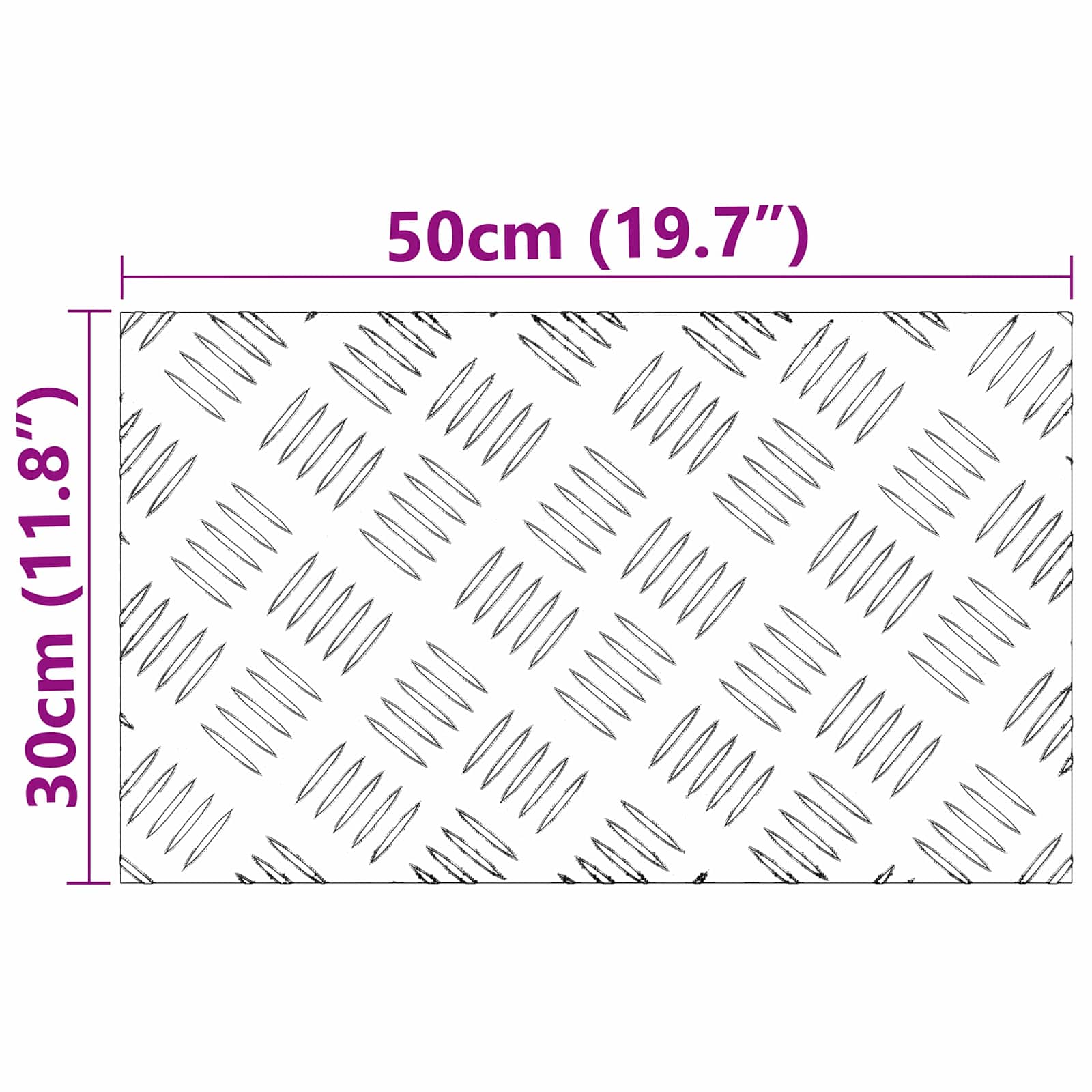 Laiptų danga Stačiakampio 2 pcs Sidabro 50 x 30 cm Aliuminis