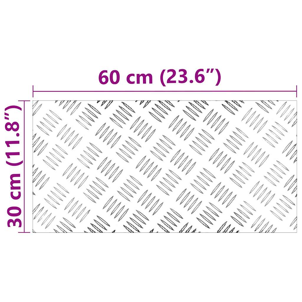 Laiptų danga Stačiakampio 2 pcs Sidabro 60 x 30 cm Aliuminis