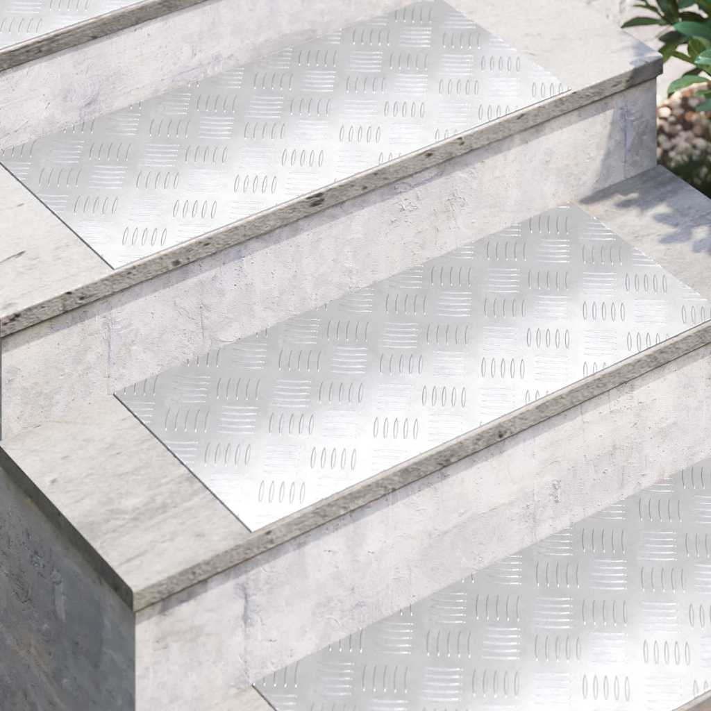 Laiptų danga Stačiakampio 2 pcs Sidabro 70 x 30 cm Aliuminis