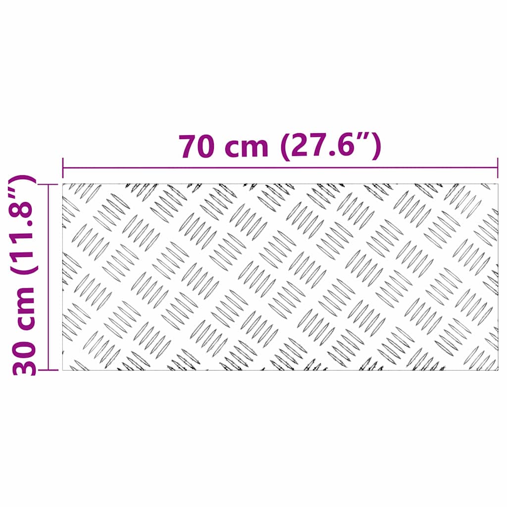 Laiptų danga Stačiakampio 2 pcs Sidabro 70 x 30 cm Aliuminis