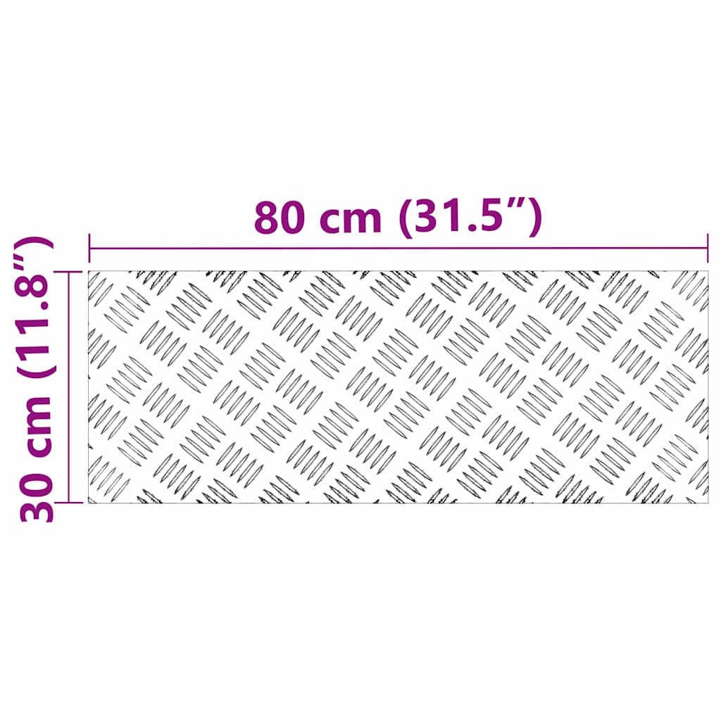 Laiptų danga Stačiakampio 2 pcs Sidabro 80 x 30 cm Aliuminis