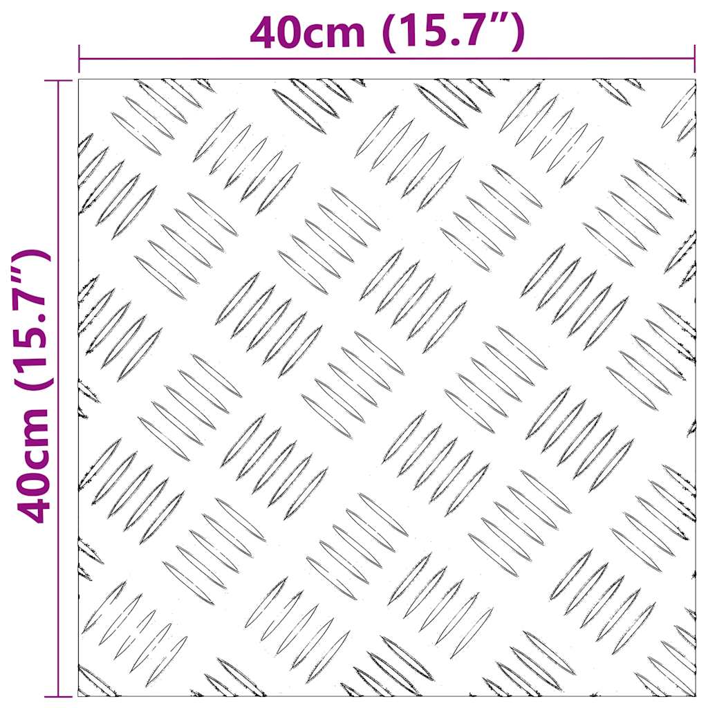 Laiptų danga Kvadrato 4 pcs Sidabro 40 x 40 cm Aliuminis