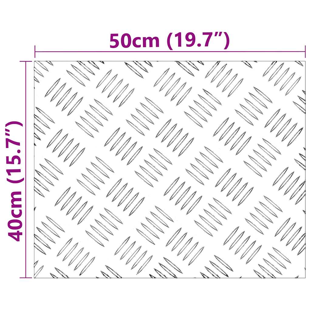 Laiptų danga Stačiakampio 2 pcs Sidabro 50 x 40 cm Aliuminis
